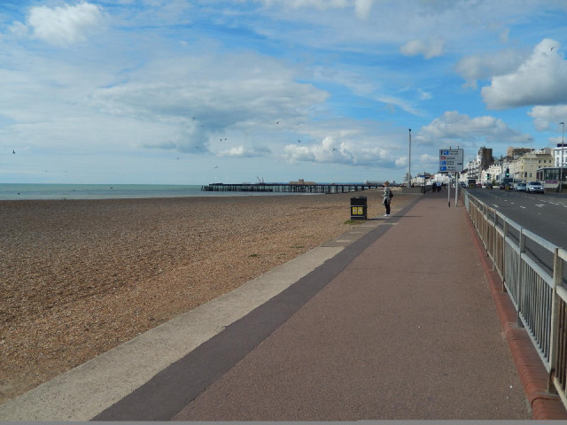 The beach at Hastings. Near here, I would see a concrete mixer lorry bearing what I think is a brill...