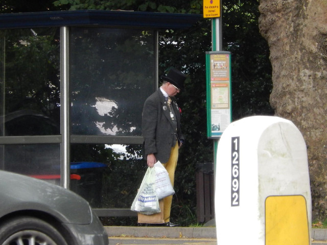 While I was having something to eat, this chap wandered into the football ground, then came out afte...