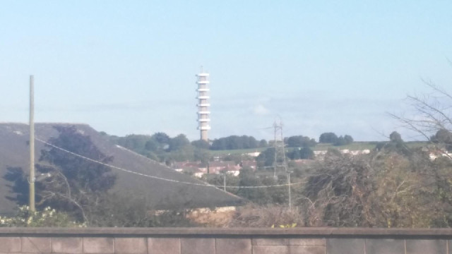 That tower is a local landmark. I assume it was meant to be a microwave relay tower. Such things are...