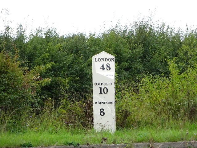 A milestone opposite where I had happened to stop.