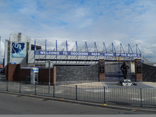 Goodison Park. Opened in 1892. Capacity 39572. The record attendance was 78299 for a match against L...