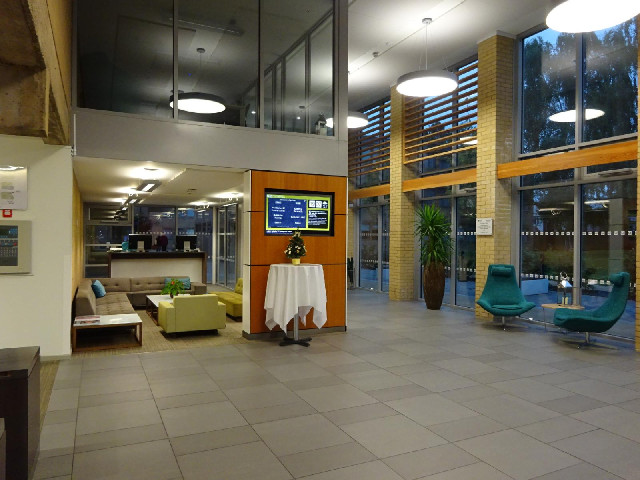 The reception area.