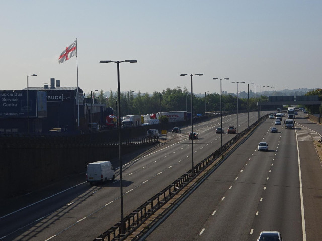 The big flag is a familiar landmark from the M5.