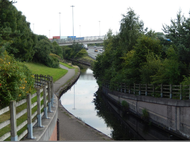 A canal and the M60.