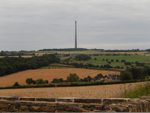 The Emley Moor transmitter tower. At 330 metres high, it's the tallest freestanding structure in the...