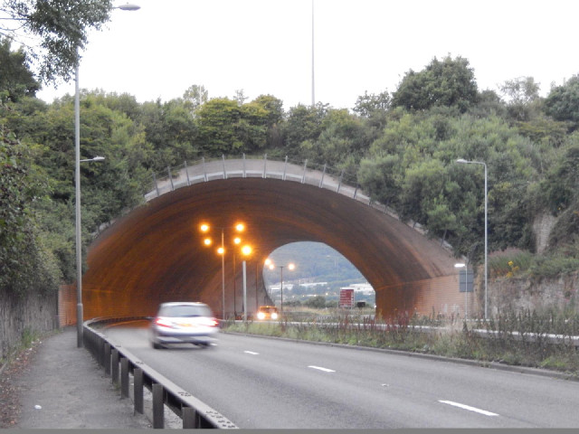 I know this tunnel. It goes under the M62 motorway and points downwards so I'm looking through it do...