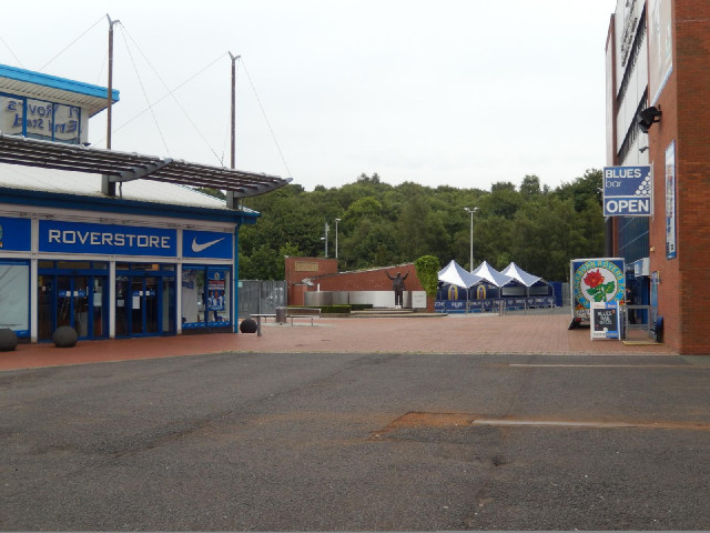 The club shop, on the left.