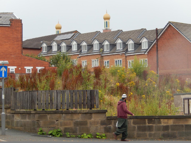 The minarets are in Leamington Road, somewhere near the site of Blackburn Rovers' ground from the 18...