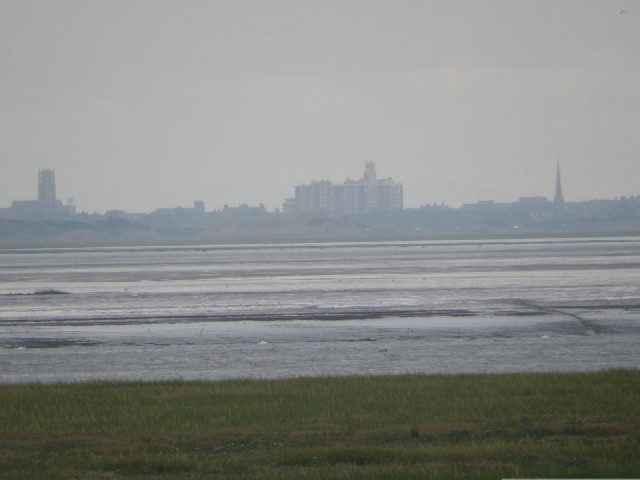 Looking across the Ribble Estuary. Depressingly, I think that's Southport, where I was a week ago.