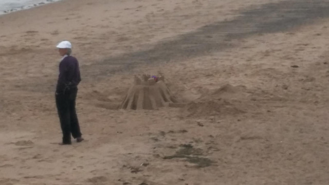 A big sand castle.