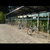 Bike parking at the Cambridge Science Park stop on the busway.