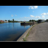 The River Exe on the left and the canal on the right.