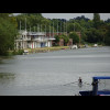 Some of the college boathouses. The Thames has grown since I saw it yesterday.