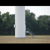 The base of a wind turbine.