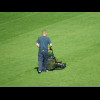 Mowing the pitch.