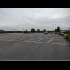 The car park, like the one in Barnsley, has just one car in it.