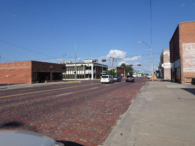 In downtown Alliance, it's not just the buildings which are made of brick. It's the road.