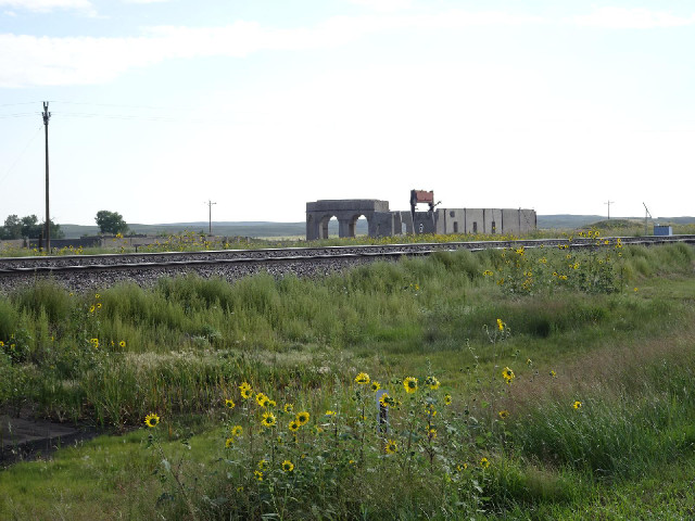 These are the remains of a potash facility. An information board explains that potash is used in fer...