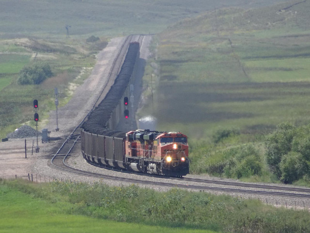 A train. It doesn't look like it from this angle but they have about 140 wagons each. This afternoon...