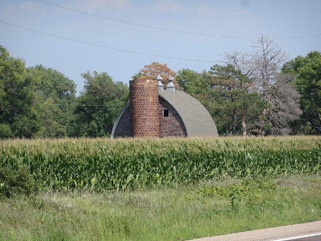 A brick barn.