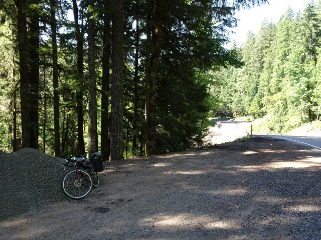 I'm now on the day's big climb: 800 metres vertically in about 18 km. This was my first rest stop.