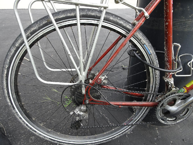 My bike has got a bit dirty from that long gravel track.