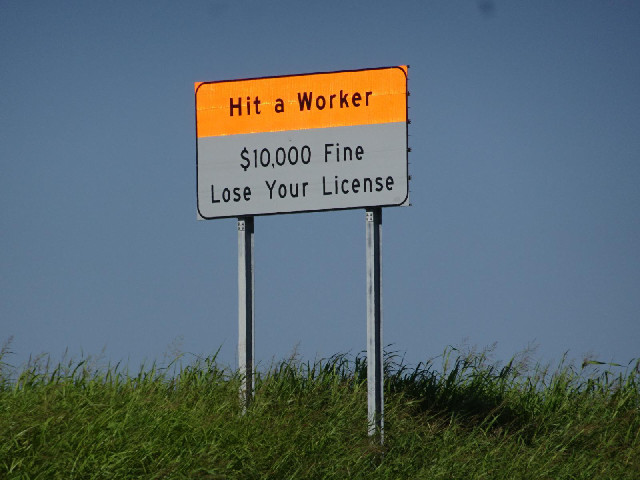 A sign on the motorway.