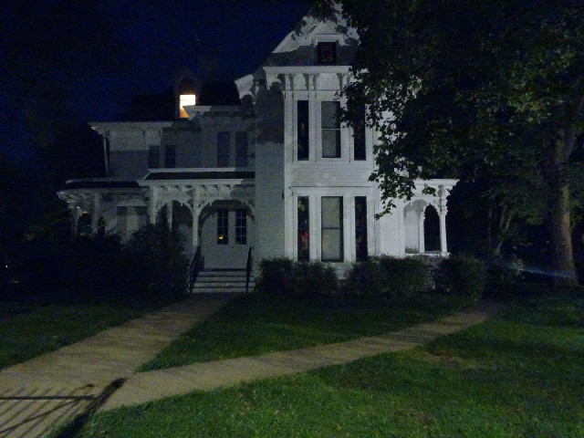 The Truman house by night.