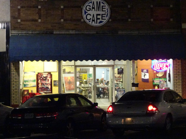 The Game Cafe is still open but it doesn't really look like a place to eat.