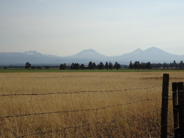 The town of Sisters gets its name from the three mountains on the right, which are called the Three ...
