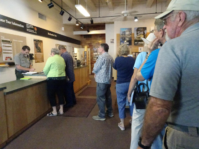This big queue is mainly people buying some king of pensioners' annual pass to the National Parks be...