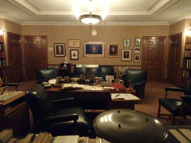 After Truman's term as president ended, he started working normal office hours here at the museum. H...