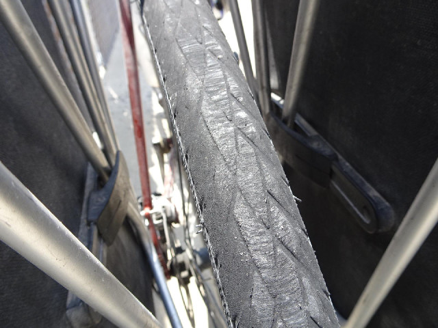 My tyre is now covered in these scratches. They weren't there a couple of hours ago. It's also almos...