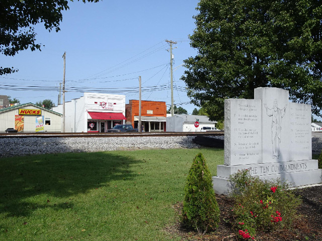 Crofton has the ten commandments carved in stone.