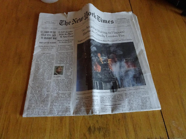 For some reason, the reading material in my room includes a copy of the New York Times from several ...