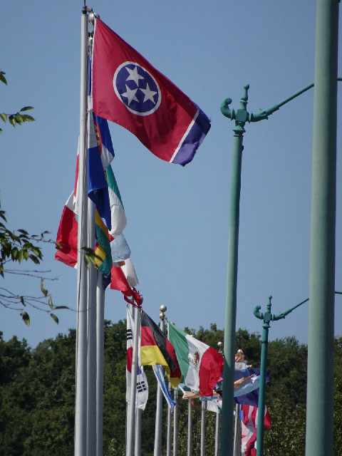 The Tennessee flag at the end of a line of national flags. Are they trying to claim independence?