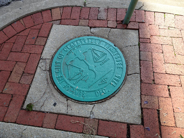 A manhole cover.