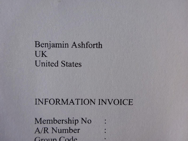 I'm glad they didn't try to post this invoice to me.