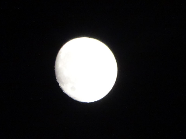 The moon is nearly full again.