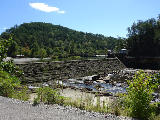Ocoee Dam Number 2. It's hard to see but there is a suspension footbridge running above the dam.