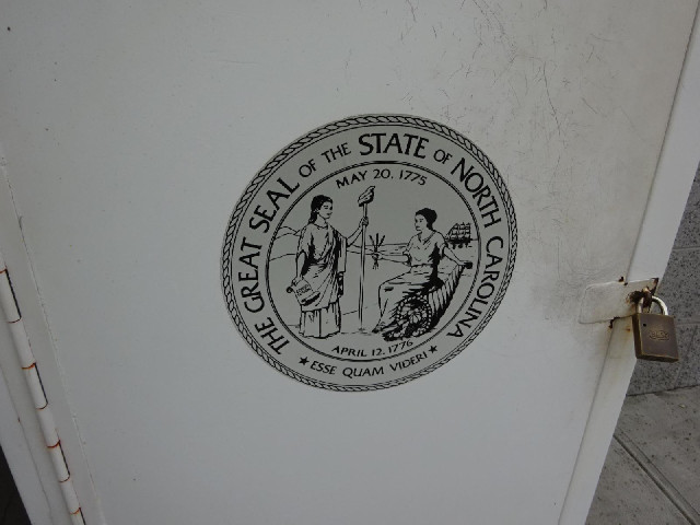 I'm taking this picture of the seal of North Carolina...