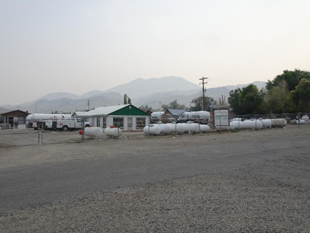 The motel is next door to a propane depot.