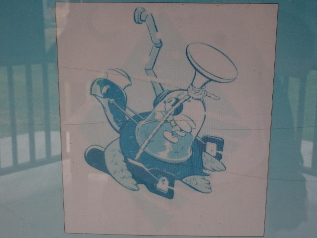 This cartoon was the emblem of the USS Hawkbill. It was drawn by Walt Disney in 1944 for an earlier ...