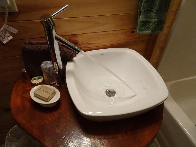 Last night's sink tap was very slow and too low to get a water bottle underneath. This one has neith...