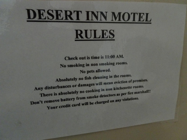 Absolutely no fish cleaning in the rooms.