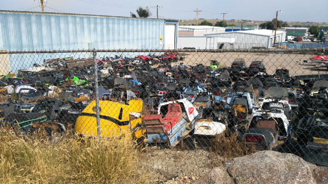 A whole load of snowmobiles.