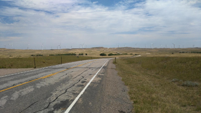 My road through the wind farm.