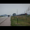 Nebraska: a coal train, a grain elevator and a mirage.