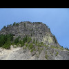 The vertical cliff, seen from close up.