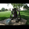 A replica of the Liberty Bell outside the Truman Library and Museum, about a mile away from the hous...